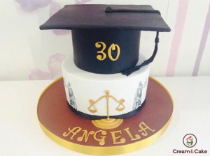 tarta fondan celebración graduación colegio