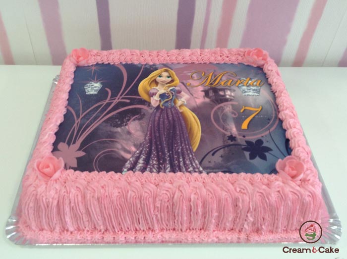 conspiración Deshonestidad pintor comprar-tarta-tradicional-cumple-nina-foto-princesas-disney - Cream and  Cake | Pasteleria y Reposteria creativa