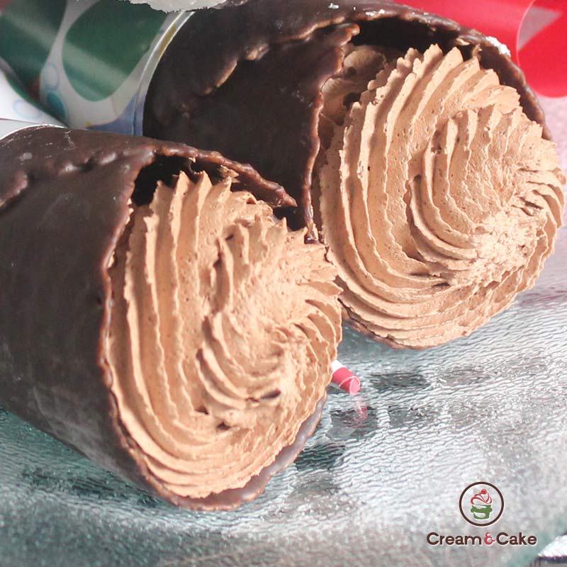 comprar pastel CONO DE CHOCOLATE RELLENO DE TRUFA, pasteleria en l'alcudia valencia